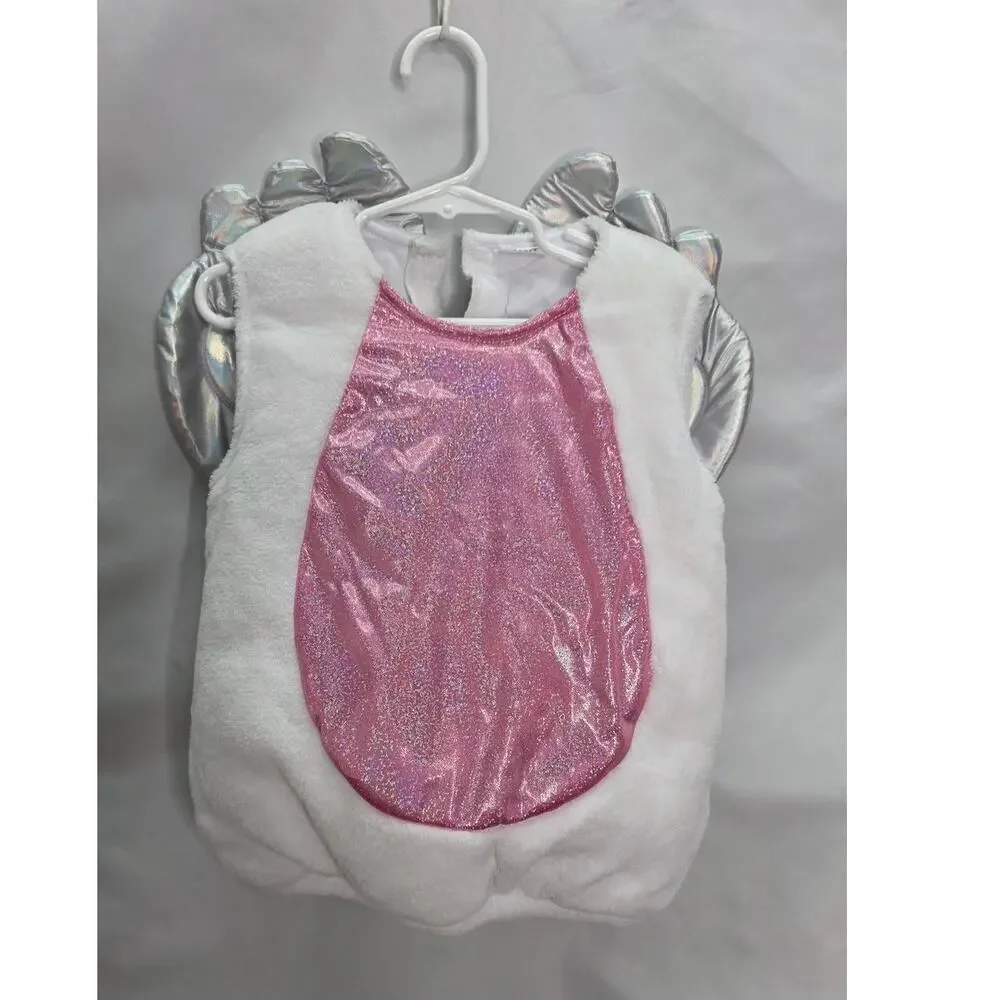 Spirit Halloween White Unicorn Pink Sparkle Belly Plush Costume 18-24 Months